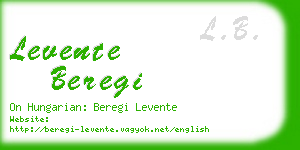 levente beregi business card